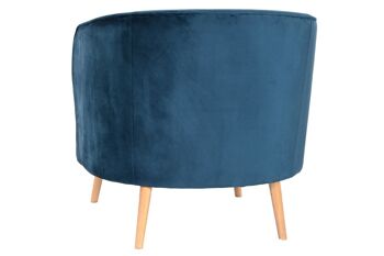 FAUTEUIL MÉTAL POLYESTER 78X78X78 VELOURS BLEU MB206608 7