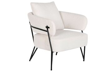 FAUTEUIL MÉTAL POLYESTER 70X67X86 MOUTON BLANC MB206612 1