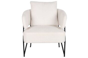 FAUTEUIL MÉTAL POLYESTER 70X67X86 MOUTON BLANC MB206612 5