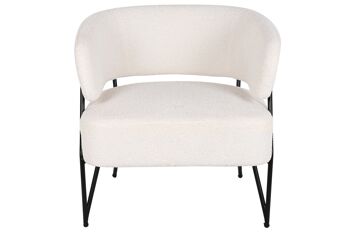 FAUTEUIL MÉTAL POLYESTER 70X67X86 MOUTON BLANC MB206612 6