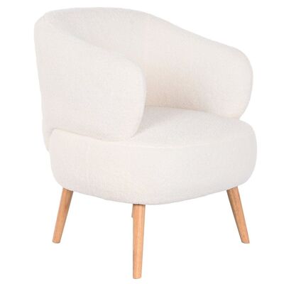 POLYESTER WOOD ARMCHAIR 70X70X80 WHITE SHEEP MB206613