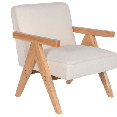 POLYESTER WOOD ARMCHAIR 64X66X79 WHITE SHEEP MB206615