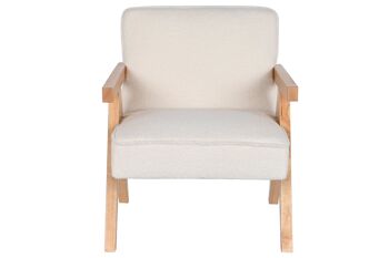 FAUTEUIL BOIS POLYESTER 64X66X79 MOUTON BLANC MB206615 6