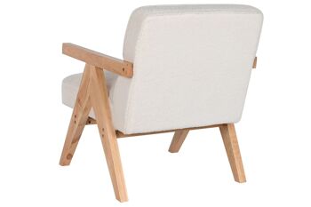 FAUTEUIL BOIS POLYESTER 64X66X79 MOUTON BLANC MB206615 7