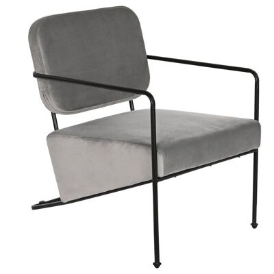 FAUTEUIL MÉTAL POLYESTER 55X71X72 GRIS MB206616