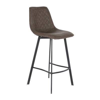 TABOURET EN MÉTAL PU 56X49X110 BRUN FONCÉ MB206662