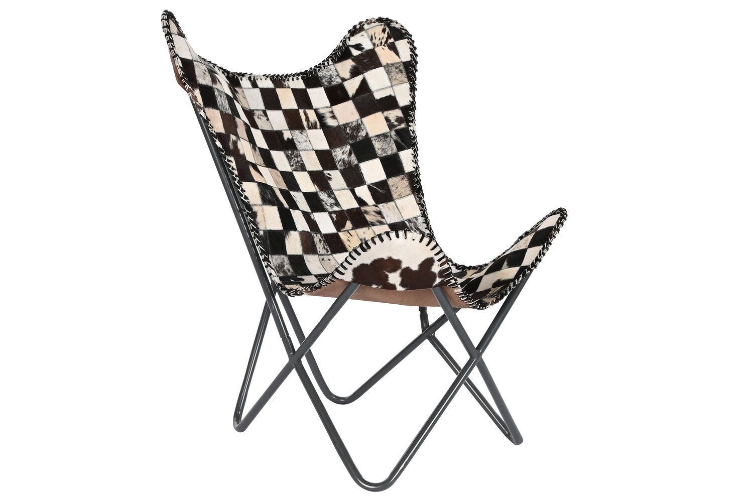 POLTRONA FERRO PELLE 70X70X90 RHOMBOS TESTA DI MORO MB207479