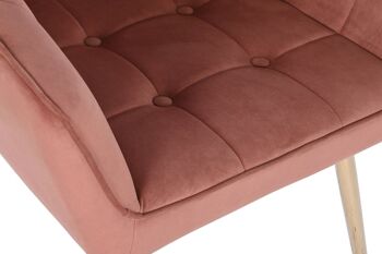 FAUTEUIL METAL POLYESTER 74X74X90 VELOURS TERRACOTE MB207822 2