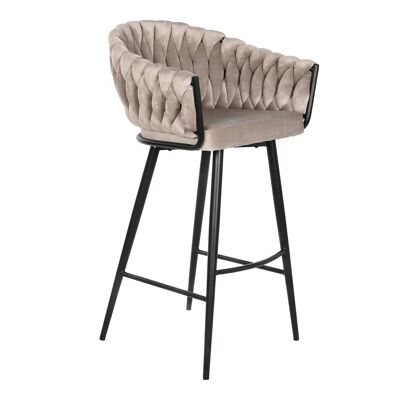 METAL POLYESTER STOOL 53X58X101 BEIGE MB207836