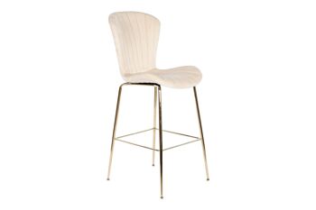 TABOURET MÉTAL POLYESTER 55X53X102 CRÈME MB207840 1