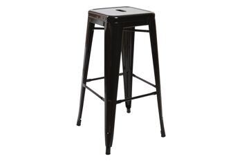 TABOURET METAL 43X43X76 NOIR MB207883 1