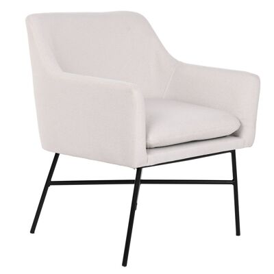 METAL POLYESTER ARMCHAIR 66X62X75 GREIGE MB207895