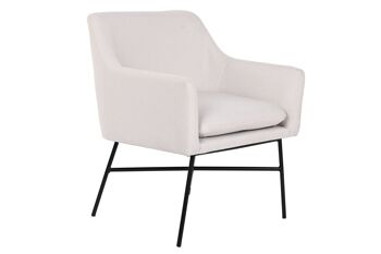FAUTEUIL METAL POLYESTER 66X62X75 GREIGE MB207895 1
