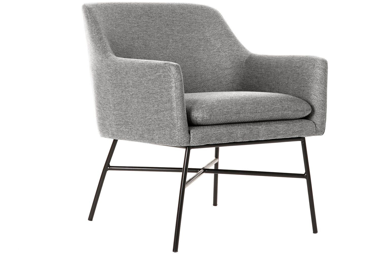 POLTRONA METALLO POLIESTERE 66X62X76,5 GRIGIO CHIARO MB207896