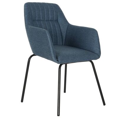 CHAISE METAL POLYESTER 55X56X83 BLEU MB207897