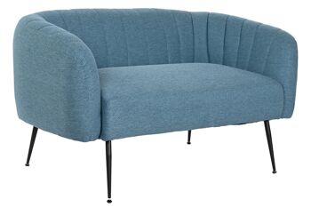 CANAPÉ MÉTAL POLYESTER 129X75X73 BLEU MB207903 6