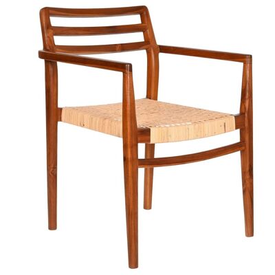 TEAK RATAN CHAIR 50X56X86 BROWN MB207998