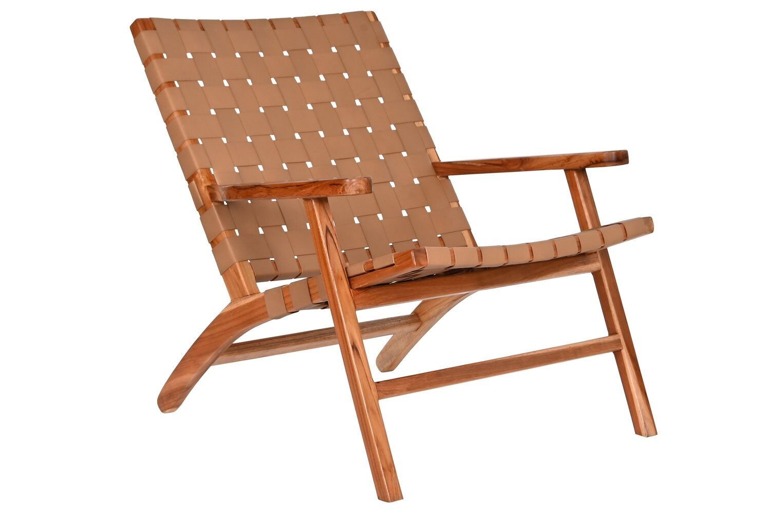 POLTRONA PELLE TEAK 74X78X75 BEIGE MB208008