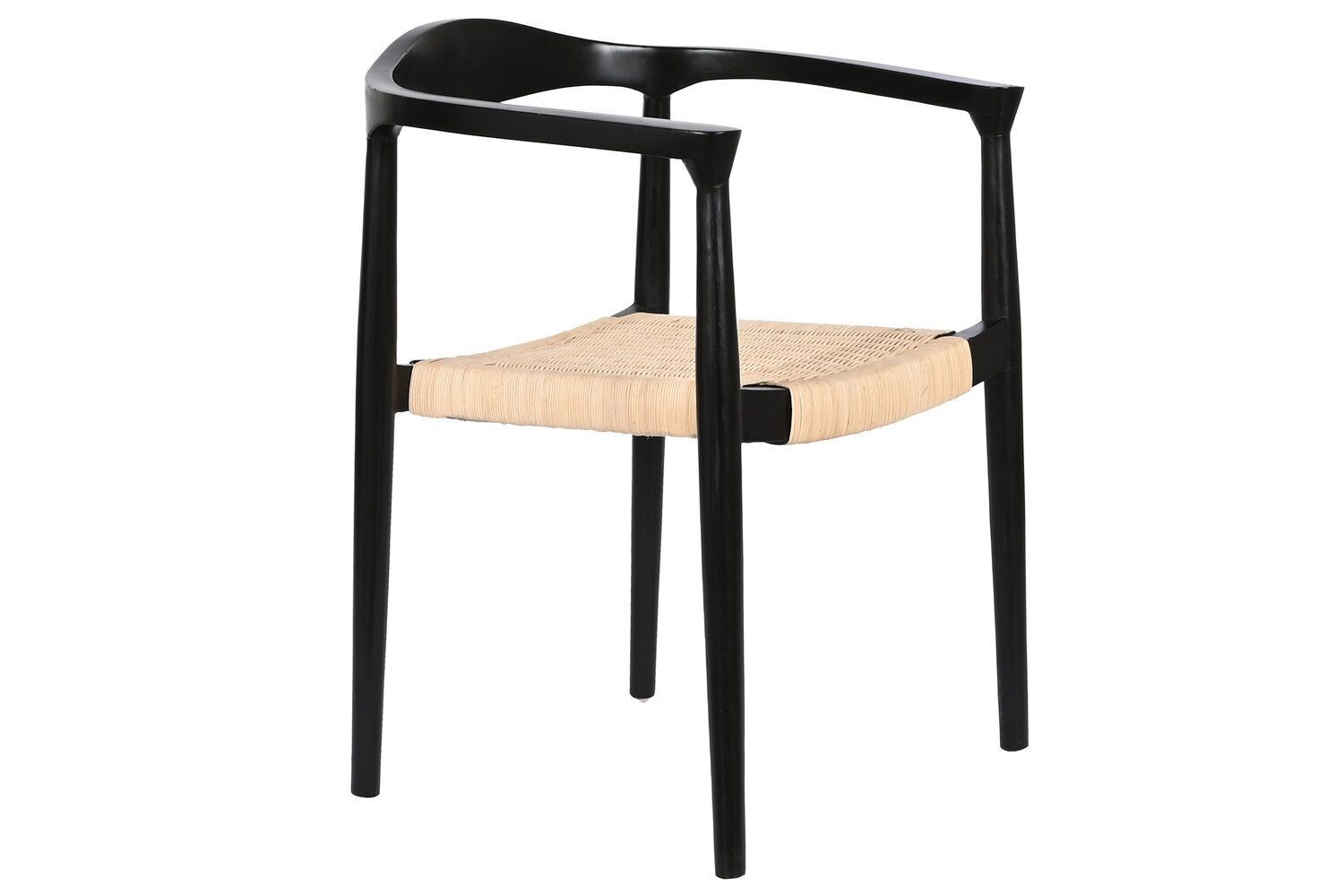 SEDIA IN TEAK RATTAN 59X55X78 NERO MB208039