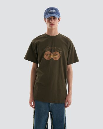 T-shirt oversize graphique Nostalgia en marron 3