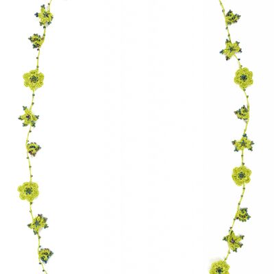 Lange Halskette "CRYSTAL", Kaktusfarbe