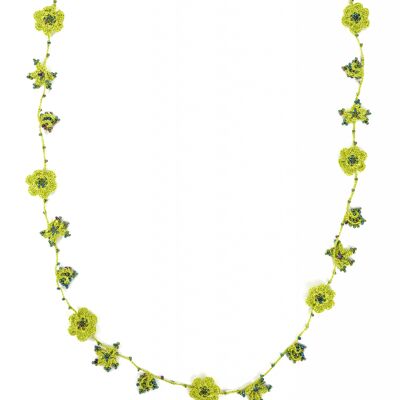 "CRYSTAL" long necklace, cactus color