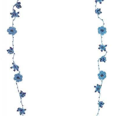 Collar largo "CRYSTAL", color jeans