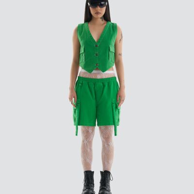Pantalones cortos técnicos cargo en verde de Clubland Co-Ord