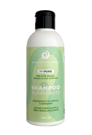 Shampooing purifiant pour cuir chevelu gras, impur ou avec pellicules MY PURE-200 ml