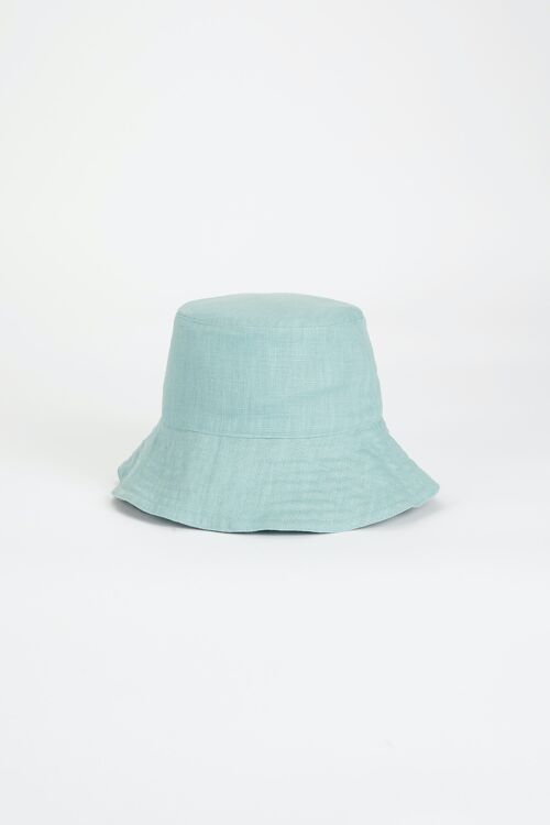 Alba Bucket Hat | Light Blue Linen