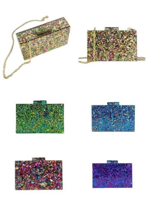 Bolso de Fiesta Acrílico Nácar Sintético Multicolor de Mujer