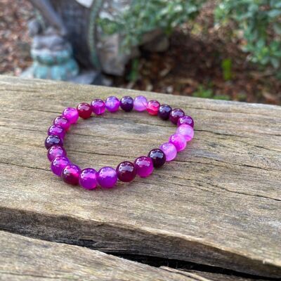 Lithotherapy Elastic Bracelet in Pink Agate
