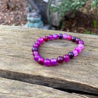 Lithotherapy Elastic Bracelet in Pink Agate