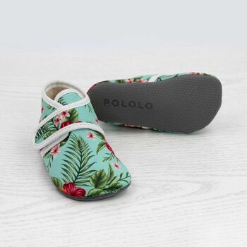 Chaussures enfant POLOLO | Pantoufles pieds nus | Fleurs de coton douillettes (végétaliennes) 5