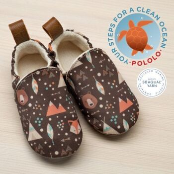 Chaussures enfant POLOLO | Pantoufles pieds nus | Renard Textile Seaqual (Végétalien) 1