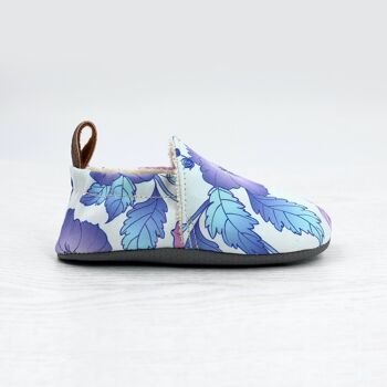 Chaussures enfant POLOLO | Pantoufles pieds nus | Seaqual Textile Fleur Bleu (Vegan) 5