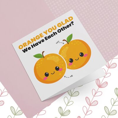 Cartolina d'auguri arancione sei contento