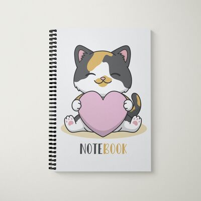Cuaderno rayado A5 Cat Love