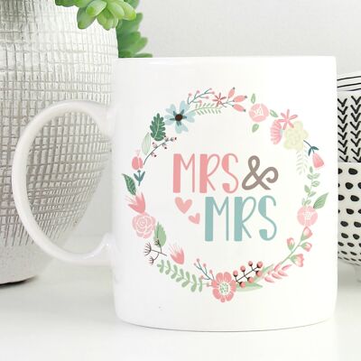 Keramiktasse Mrs & Mrs Wreath