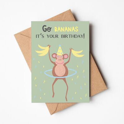 Monkey Birthday Card