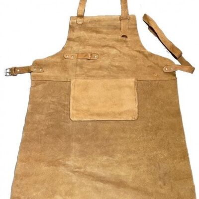 Leather BBQ Apron Thicker Leather 85x65cm Light Brown