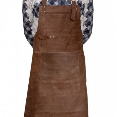 Leather BBQ Apron Thicker Leather 85x65cm Brown