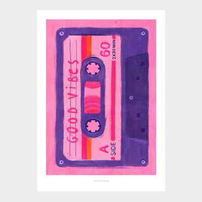 A5 Bonnes vibrations | Impression d'art d'illustration