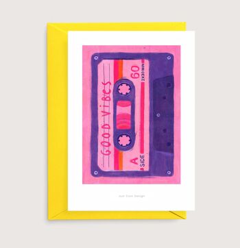 Bonnes vibrations mini art print | Carte d'art d'illustration 1