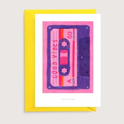 Good vibes mini art print | Illustration art card