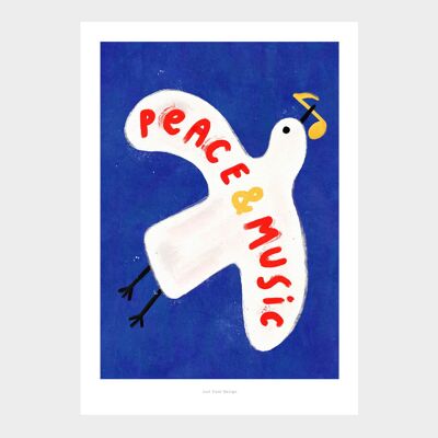 A4 Paz y Música | Impresión de arte de ilustración.