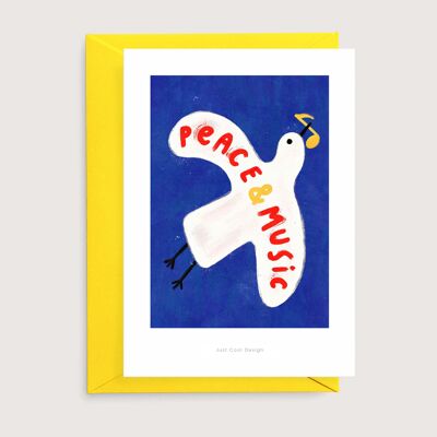 Frieden & Musik Mini-Kunstdruck | Illustrationskunstkarte