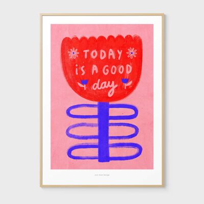 A5 Hoy es un buen día | Impresión de arte de ilustración.