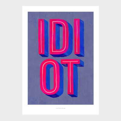 A5 idiota (azul) | Impresión de arte de ilustración.