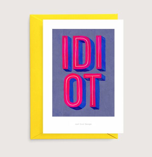 Idiot (blue) mini art print | Illustration art card